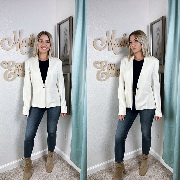 Simply Styled Jackets & Blazers - Simply Styled Ivory boss babe button front blazer size Large